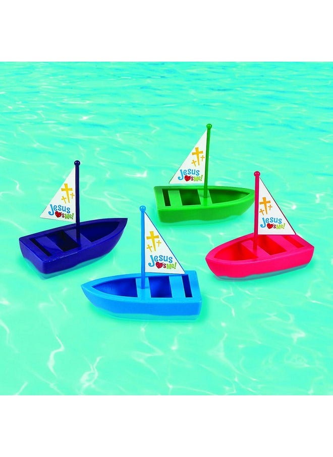 Fun Express Jesus Loves Me Toy Boats - VBS, Sunday School and Religious Toys - Vacation Bible School Supplies/Decor - 12 Pieces