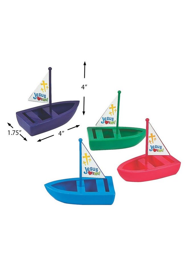 Fun Express Jesus Loves Me Toy Boats - VBS, Sunday School and Religious Toys - Vacation Bible School Supplies/Decor - 12 Pieces