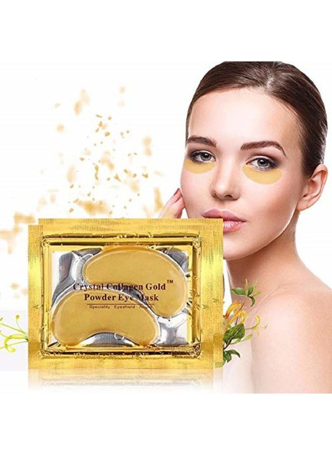 30 Pairs 24K Gold Eye Mask Powder Crystal Gel Collagen Natural Eye Pads For Anti-Aging & Moisturizing Reducing Dark Circles, Puffiness, Wrinkles