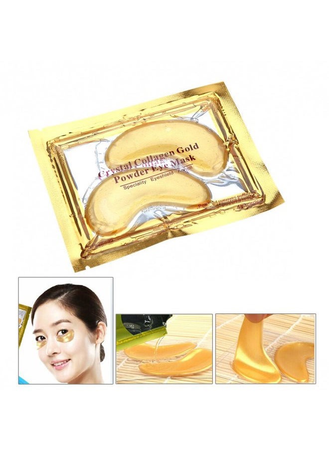 30 Pairs 24K Gold Eye Mask Powder Crystal Gel Collagen Natural Eye Pads For Anti-Aging & Moisturizing Reducing Dark Circles, Puffiness, Wrinkles