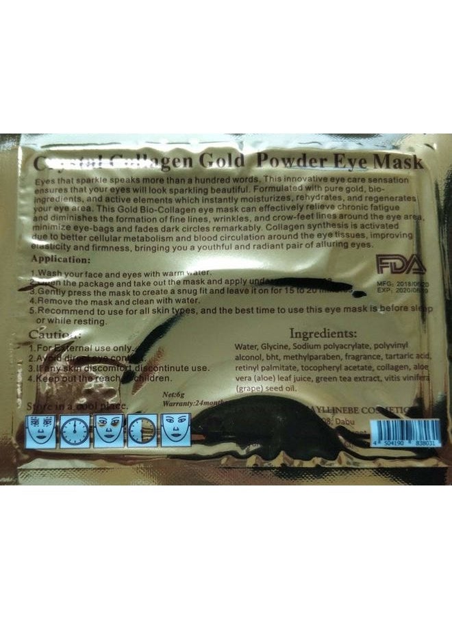 30 Pairs 24K Gold Eye Mask Powder Crystal Gel Collagen Natural Eye Pads For Anti-Aging & Moisturizing Reducing Dark Circles, Puffiness, Wrinkles