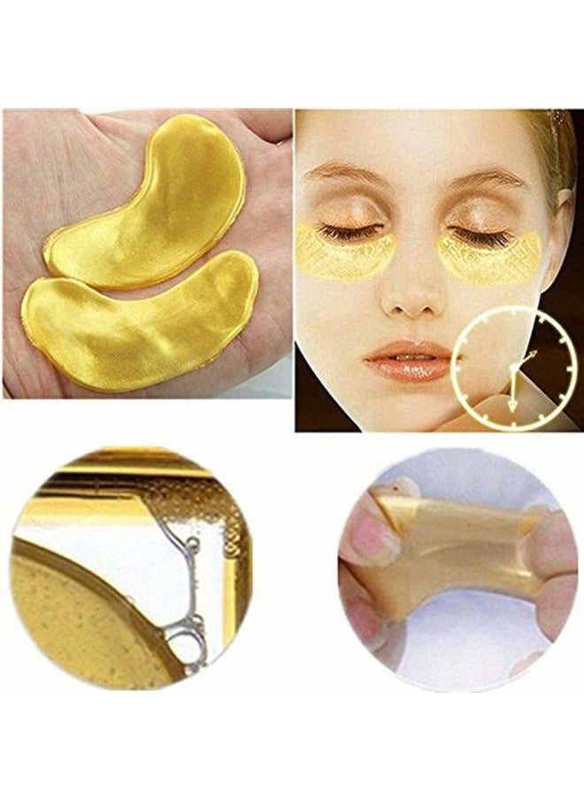 30 Pairs 24K Gold Eye Mask Powder Crystal Gel Collagen Natural Eye Pads For Anti-Aging & Moisturizing Reducing Dark Circles, Puffiness, Wrinkles