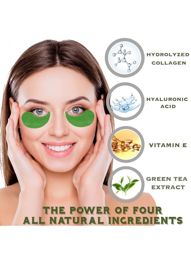Suprance Green Tea Matcha Eye Mask Under Eye Patches Treatment for Dark Circles, Eye Bags, Puffiness - Anti-Wrinkle With Hyaluronic Acid and Collagen - 30 Pairs/60 Pcs.