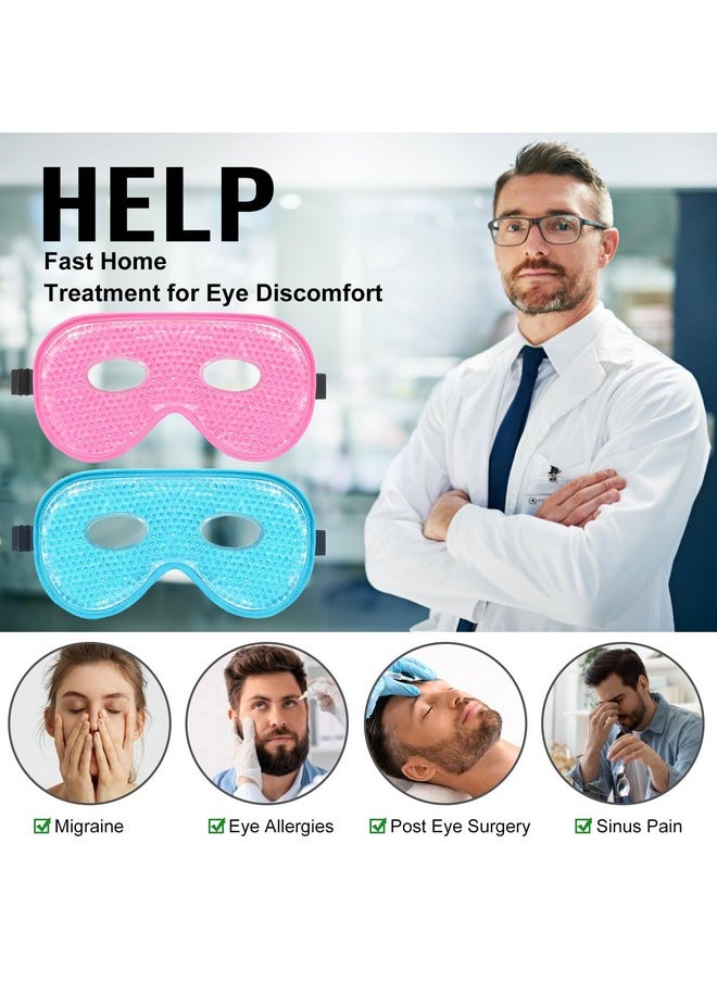 BeeVines Gel Eye Mask, 2 Pack XL Jumbo Size Cooling Ice Masks for Puffy Eyes for Men & Women, Cold & Warm Compress for Post Surgery, Puffiness, Allergies, Sinuses & Migraines Treatment