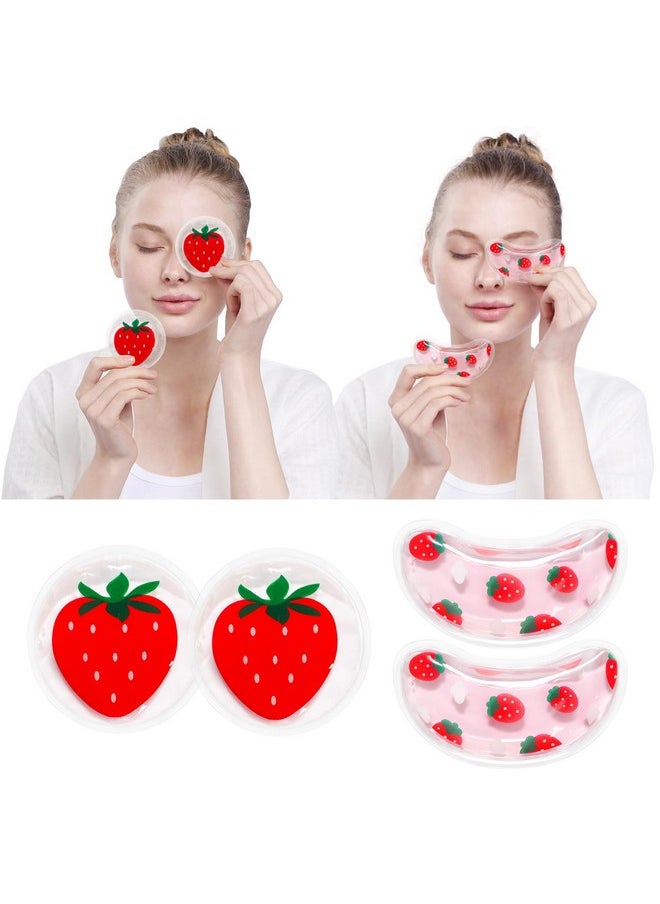 4PCS Gel Eye Ice Pack Set Reusable, Cold and Hot Compress for Eyes, Ice Pack for Eyes, Cooling Eye Pads for Eye Strain, Swelling, Redness, Dark Circles, Puffy Eyes, and Eye Recovery Surgery.