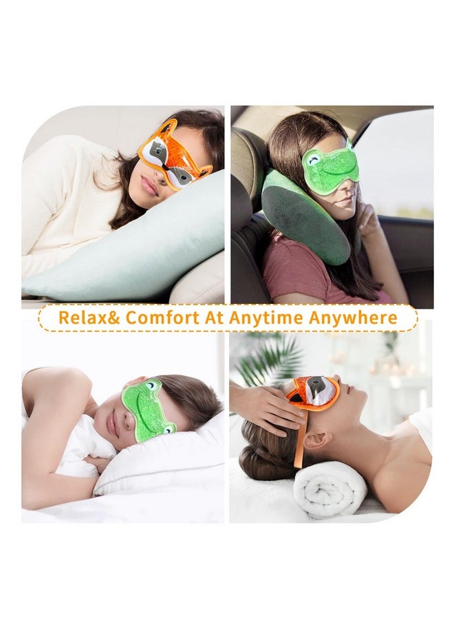 CONBELLA 2PCS Adorable Cooling Eye Mask Gel Eye Mask, Reusable Hot Cold Therapy Cold Eye mask for Post Surgery, Puffiness, Dark Circles, Eye Bags, Dry Eyes