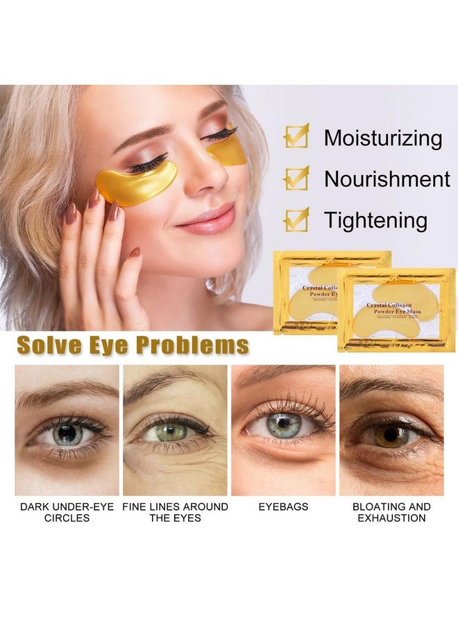 30 Pairs Lip Masks & Eye Mask, 24K Collagen Crystal Under Eye Patches for Puffy Eyes and Dark Circles, Reduce Lip Wrinkles, Remove Dead Skin & Anti Chapped, Effectively Nourishes the Lip & Eye Skin