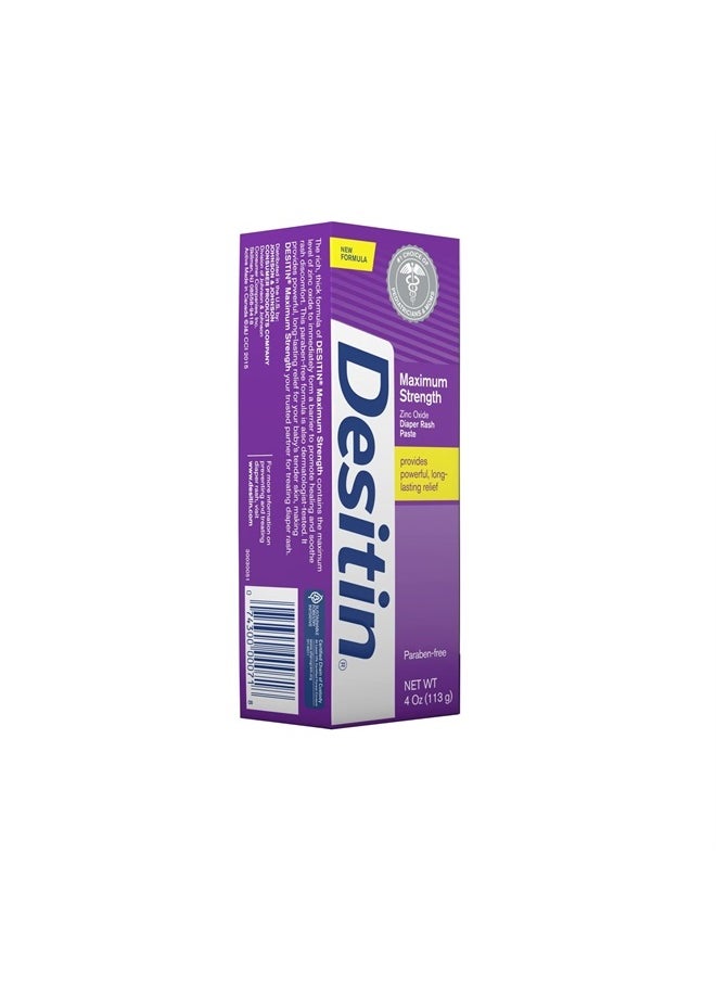 DESITIN Maximum Strength Diaper Rash Paste 4 oz (Pack of 4)