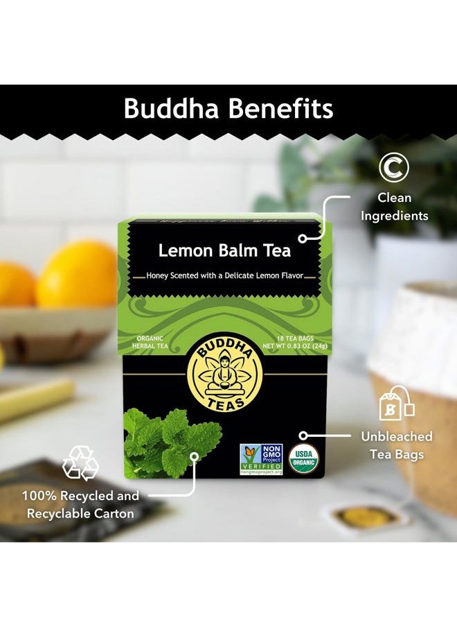 Organic Lemon Balm - OU Kosher, USDA Organic, CCOF Organic, 18 Bleach-Free Tea Bags