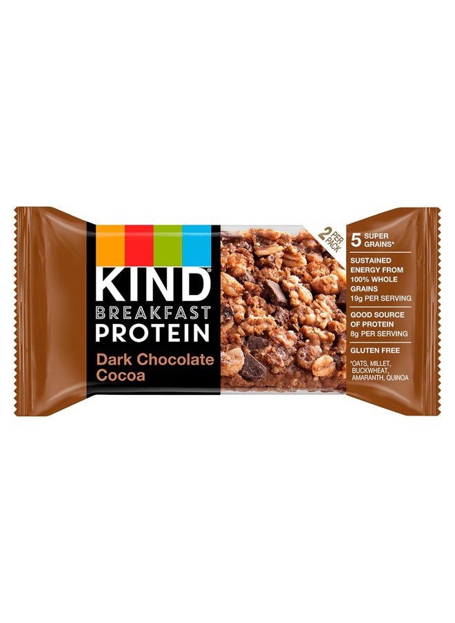 Breakfast, Healthy Snack Bar, Dark Chocolate Cocoa, Gluten Free Breakfast Bars, 8g Protein, 1.76 OZ Packs (6 Count)