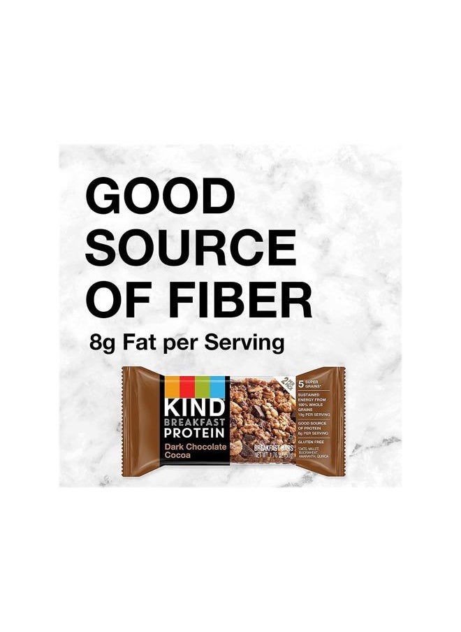 Breakfast, Healthy Snack Bar, Dark Chocolate Cocoa, Gluten Free Breakfast Bars, 8g Protein, 1.76 OZ Packs (6 Count)