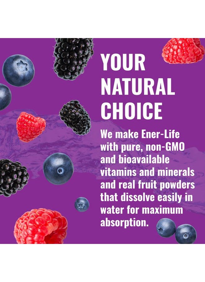 Ener-IV Electrolyte Hydration & Energy Drink Potassium Vitamin C & Zinc Electrolytes Powder Packets - Muscle Recovery & Immunity Sports Drinks for Women & Men Low Sugar Vegan, Mixed Berry - 12 Count