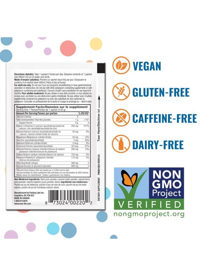 Ener-IV Electrolyte Hydration & Energy Drink Potassium Vitamin C & Zinc Electrolytes Powder Packets - Muscle Recovery & Immunity Sports Drinks for Women & Men Low Sugar Vegan, Mixed Berry - 12 Count