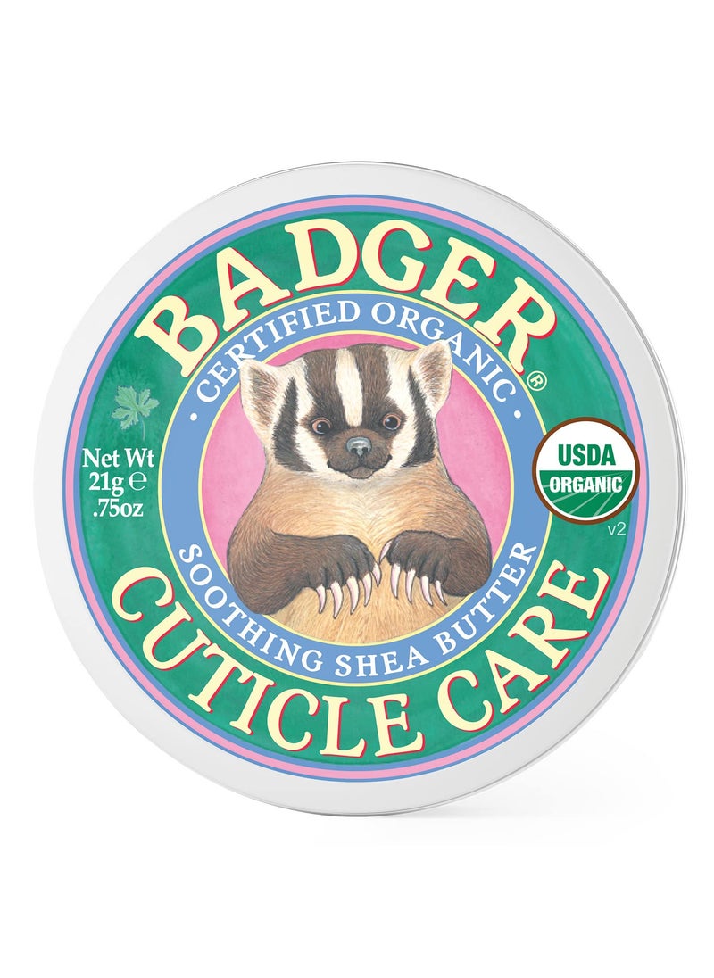 Badger Cuticle Care 100 Organic Cuticle Cream for Natural Nail Care Soothe  Restore Dry  Splitting Cuticles Rich Shea Butter Light Citrus Scent 75oz Tin