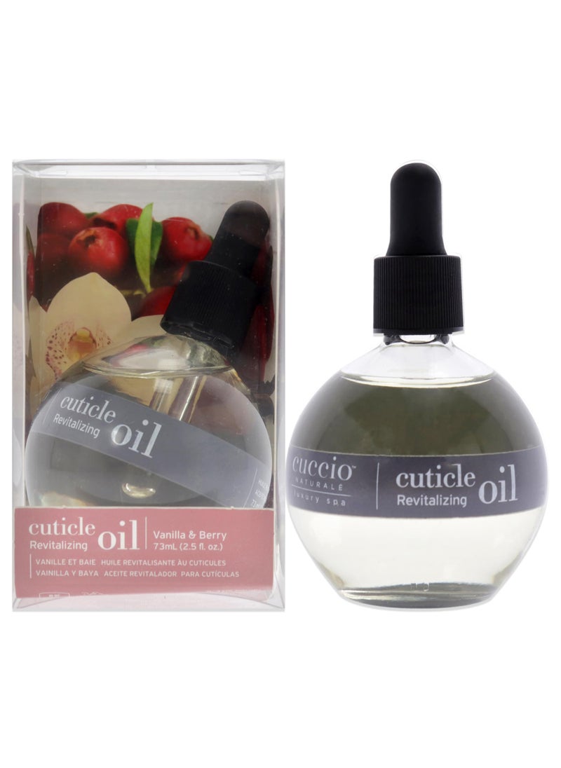 Cuccio Naturale Cuticle Oil - Vanilla & Berry Revitalizing Hydrator - Repair Skin & Nails - Paraben & Cruelty-Free - 2.5 Oz