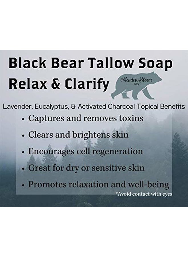 Meadow Bloom Tallow Bar Soap - Charcoal 2 Pack - Made with All Natural 100% Grass Fed Tallow Handmade Soap Bar - Great for Face or Body Soap