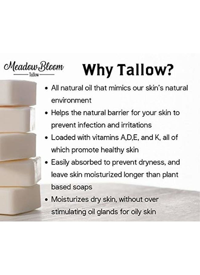 Meadow Bloom Tallow Bar Soap - Charcoal 2 Pack - Made with All Natural 100% Grass Fed Tallow Handmade Soap Bar - Great for Face or Body Soap