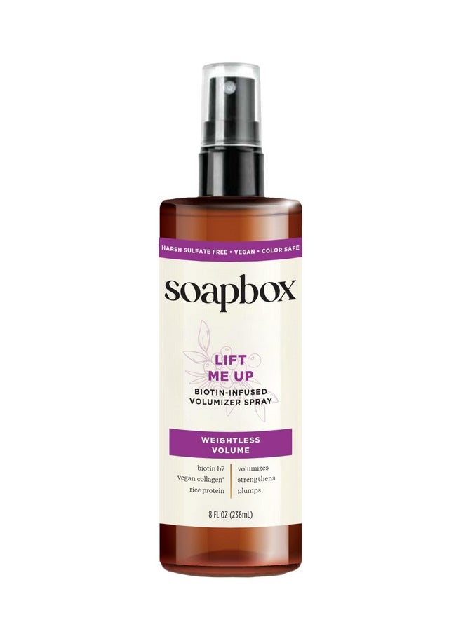 Soapbox Lift Me Up Volumizing Hair Treatment, Lightweight Volumizing Hair Spray with Biotin, Natural Volume Spray for Hair, Sulfate Free, Silicone Free, Color Safe, and Vegan Hair Products, 8 Ounces