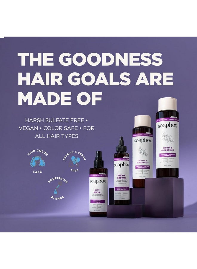 Soapbox Lift Me Up Volumizing Hair Treatment, Lightweight Volumizing Hair Spray with Biotin, Natural Volume Spray for Hair, Sulfate Free, Silicone Free, Color Safe, and Vegan Hair Products, 8 Ounces