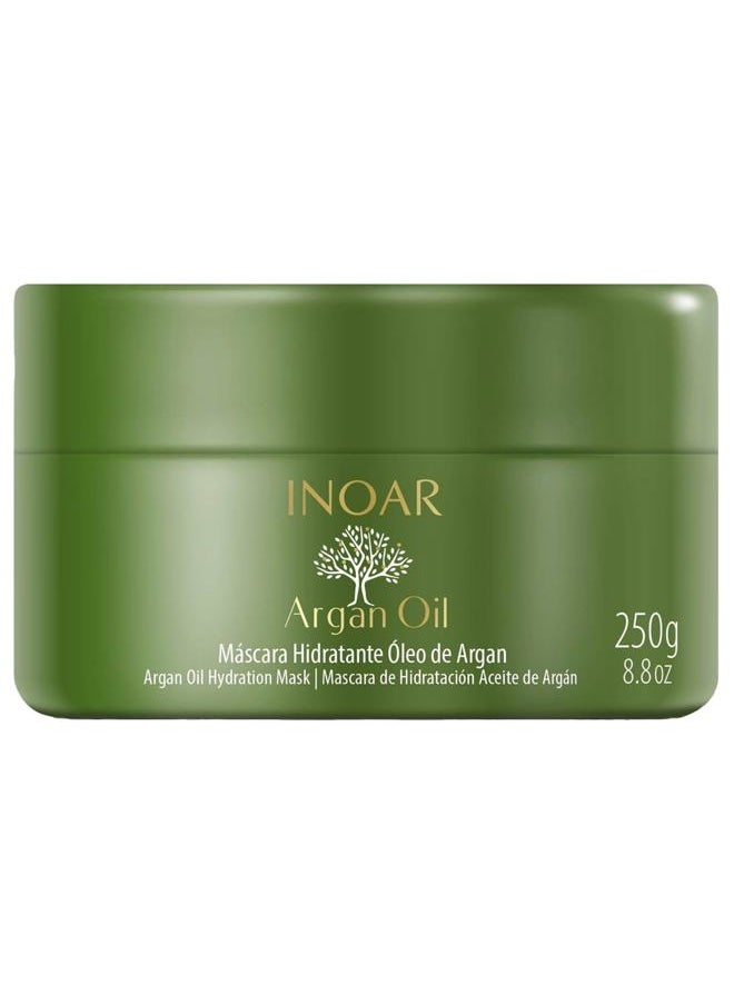 Inoar Argan Oil Hair Mask - Deep Conditioning, Moisturizing, Frizz Control for Curly Hair, Vegan, 8.05 Ounces/240 Milliliters