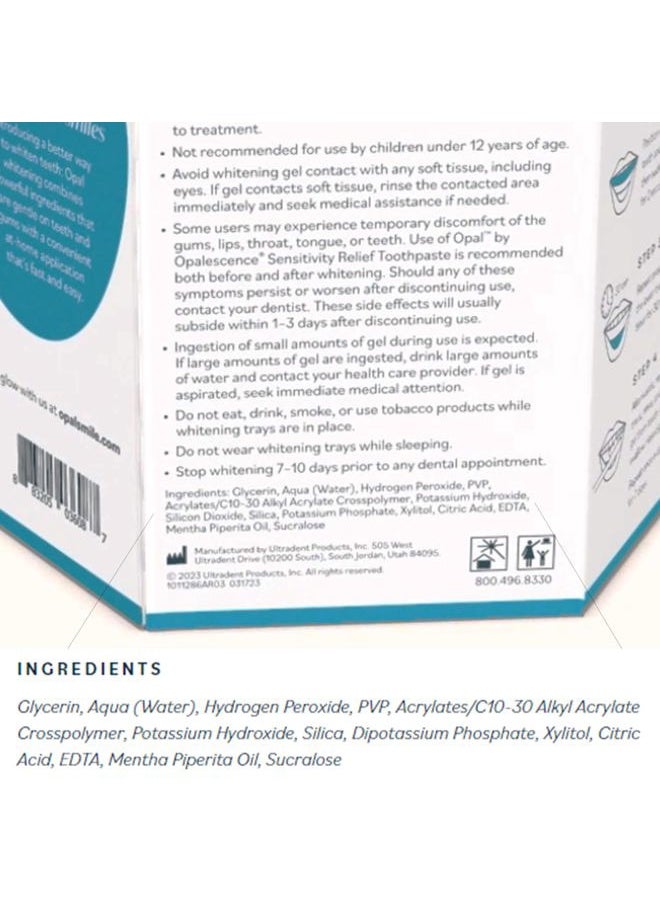 Opal Go - Prefilled Teeth Whitening Trays - Classic - (7 Treatments) - Hydrogen Peroxide - Cool Mint - Made by Ultradent. Op-Tr-Clas-5527-1