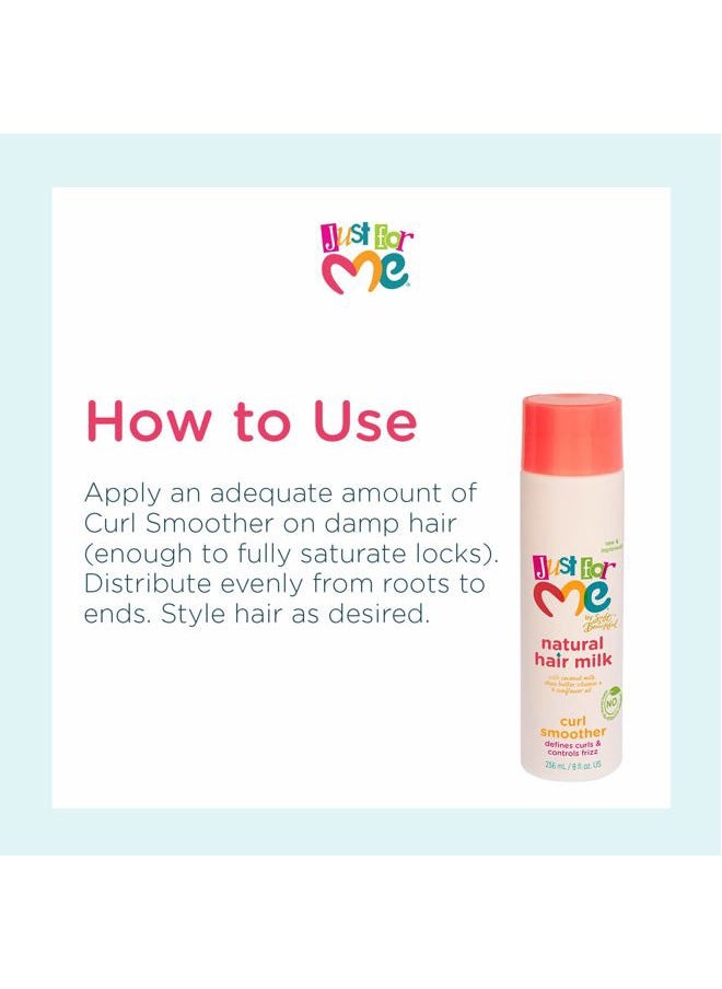 Natural Hair Milk Curl Smoother - Defines Curls & Controls Frizz, Contains Coconut Milk, Shea Butter, Vitamin E, Sunflower Oil, Lightweight Moisture, 8 oz