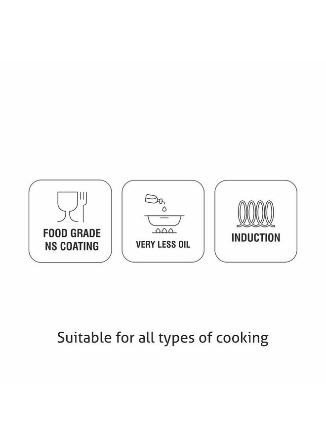 Alda Graphito Non-Stick Wok Pan 24 Cm With Lid 2.9Liter