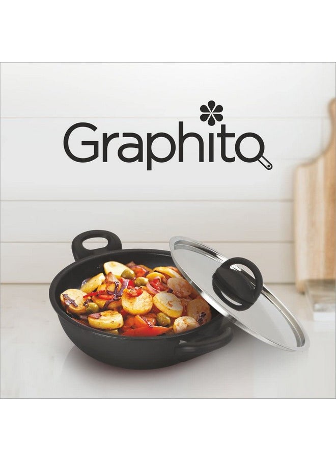 Alda Graphito Non-Stick Wok Pan 24 Cm With Lid 2.9Liter