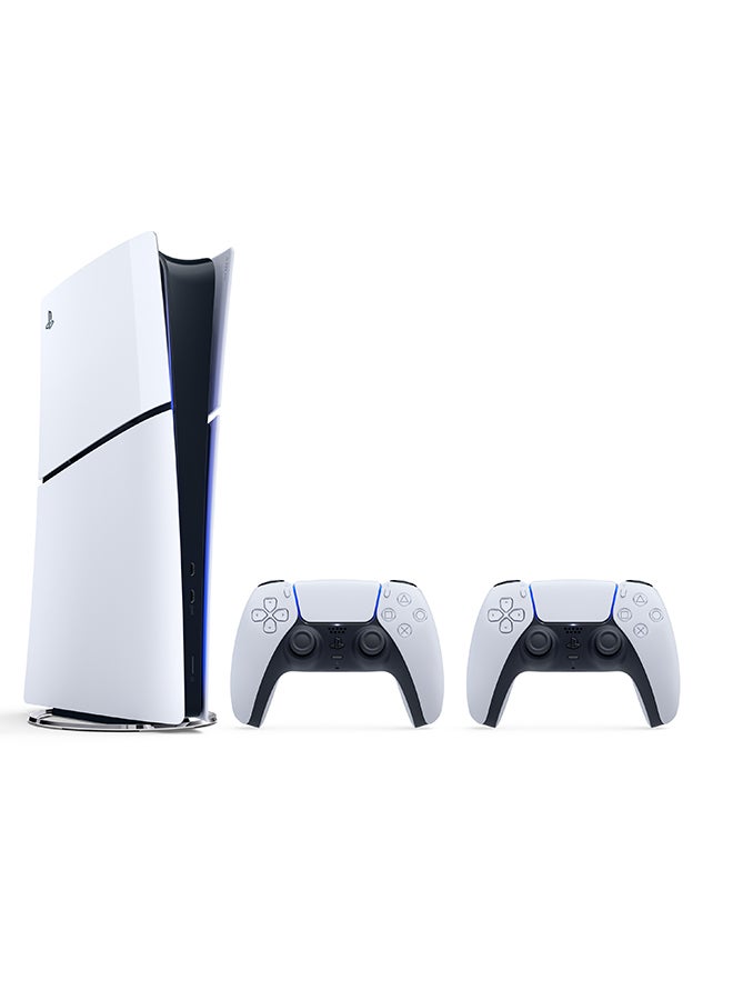 Sony PS5 Slim (Official Version) Console Digital Bundle with Extra DualSense Wireless Controllers
