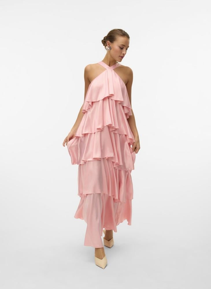 Ruffled Halter Maxi Dress