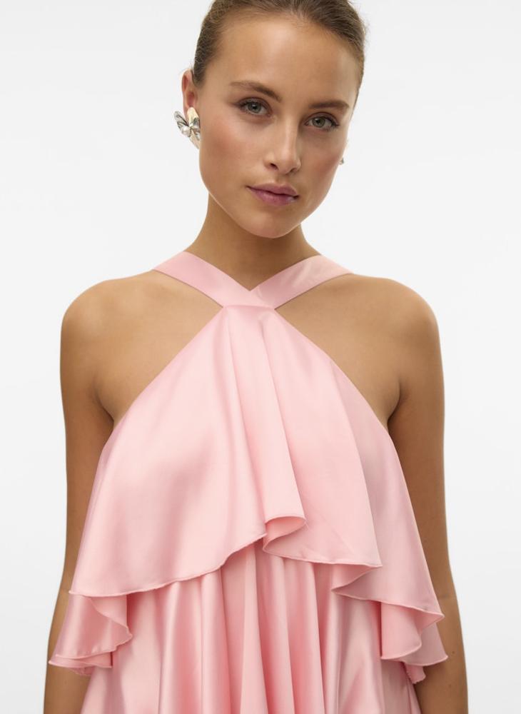 Ruffled Halter Maxi Dress