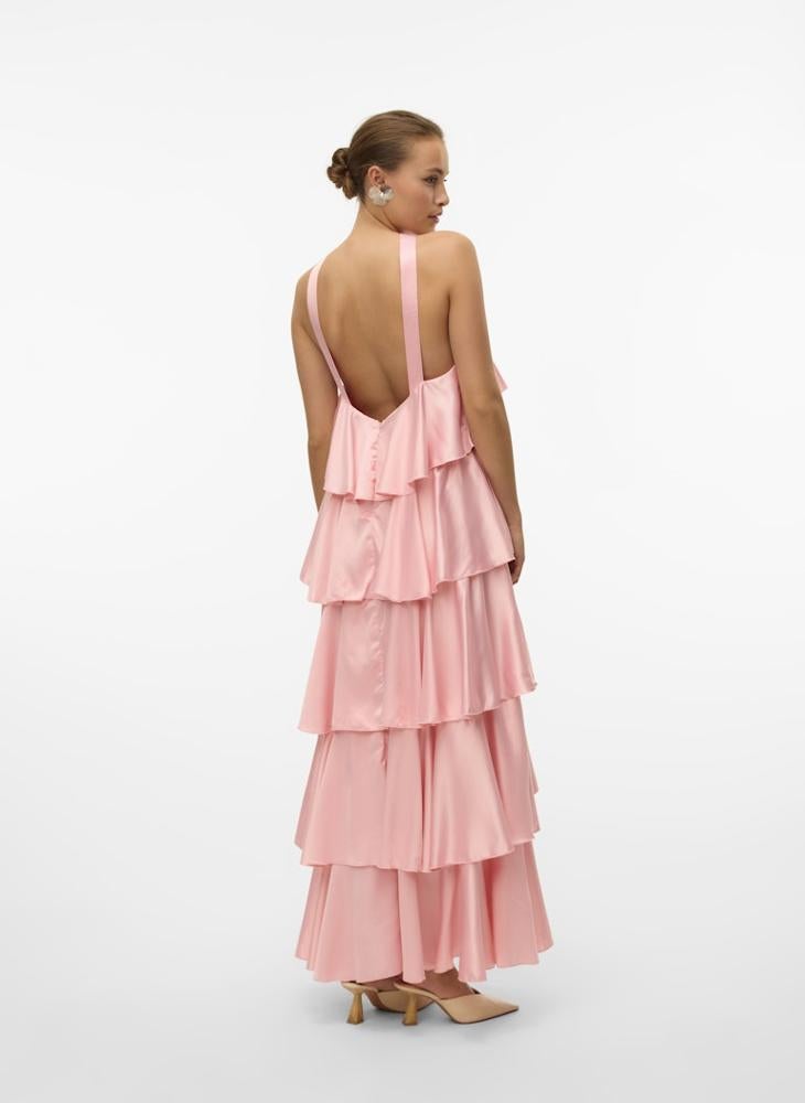 Ruffled Halter Maxi Dress