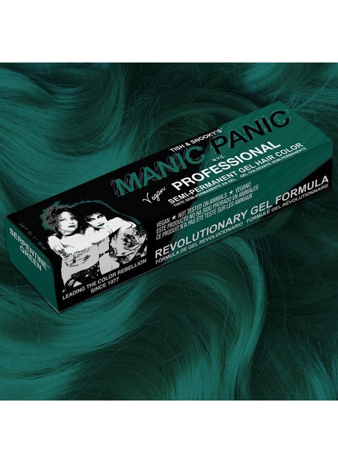 Manic Panic Professional Color Serpentine Green - Medium True Green Semi Permanent Gel Hair Dye - Lasts Through 40+ Washes - No Developer Required (3oz)