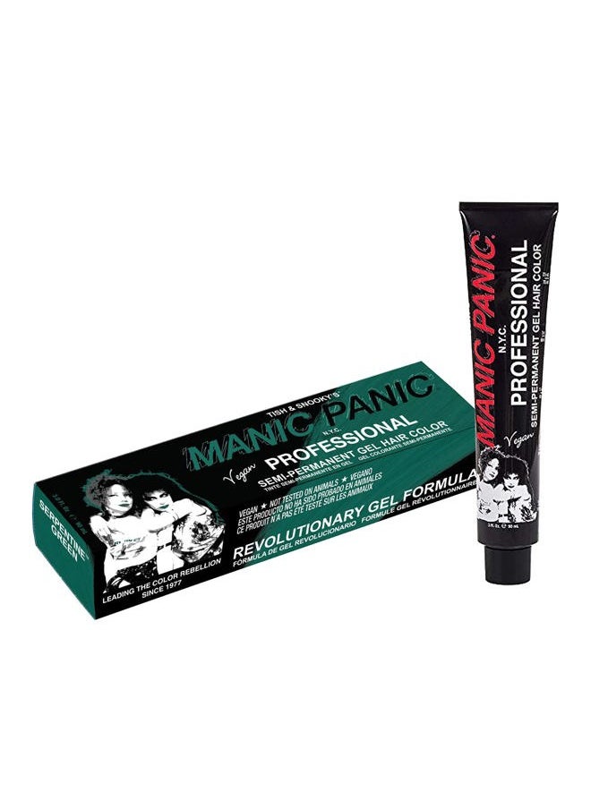 Manic Panic Professional Color Serpentine Green - Medium True Green Semi Permanent Gel Hair Dye - Lasts Through 40+ Washes - No Developer Required (3oz)