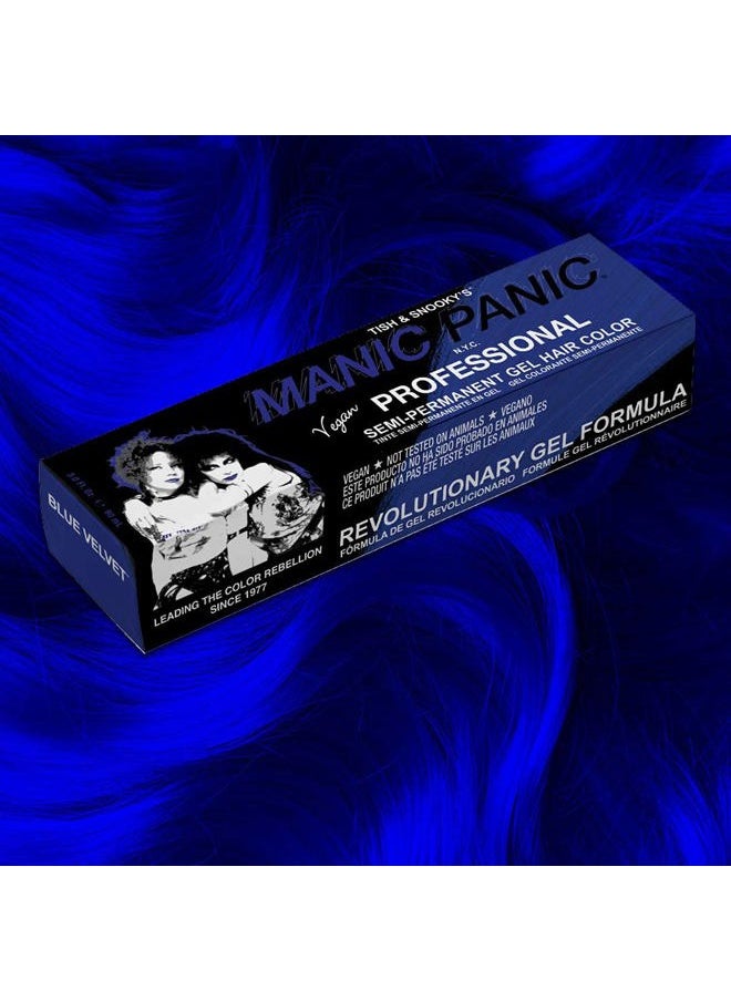 Professional Color Blue Velvet - Deep Violet Based Blue Semi Permanent Gel Hair Dye - Lasts Through 40+ Washes - No Developer Required (3oz)