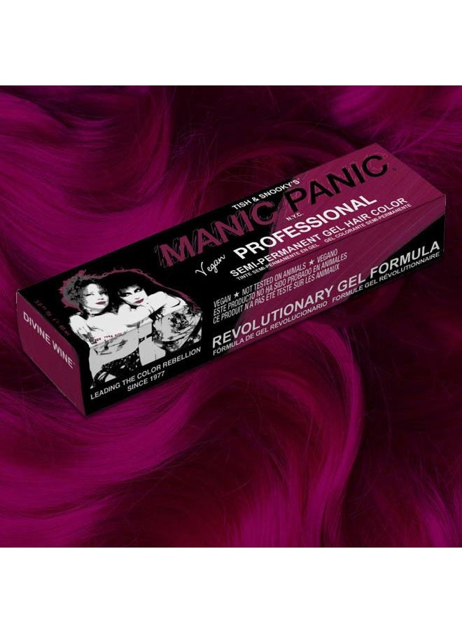 Professional Divine Wine - Medium Violet Based Red Semi Permanent Gel Hair Color - Lasts Through 40+ Washes - No Developer Required (3oz)