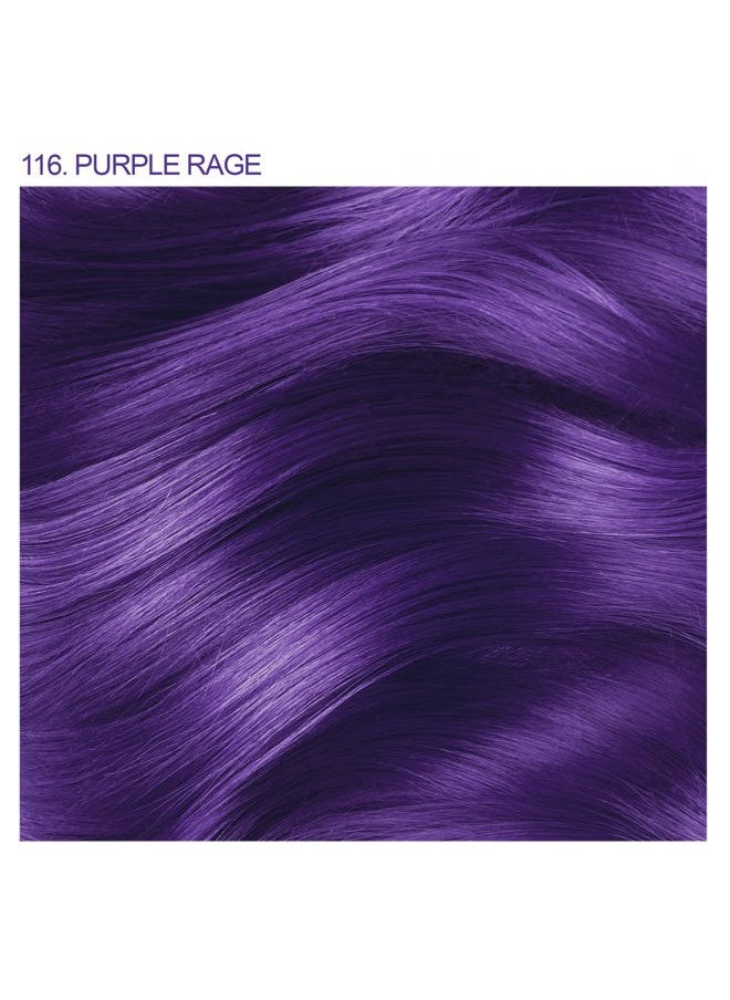 Semi Permanent Hair Color - Vegan and Cruelty-Free Purple Hair Dye - 4 Fl Oz - 116 Purple Rage (Pack of 1)