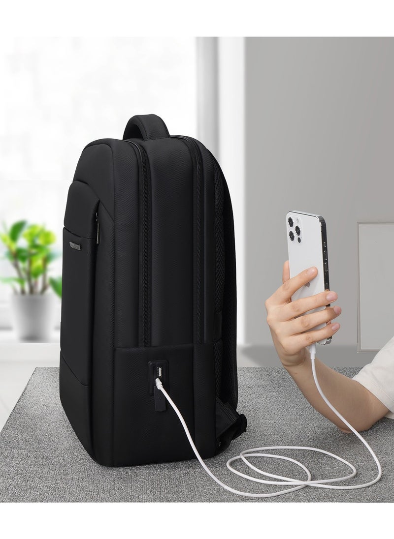 16 inch Waterproof Unisex Travel Backpack with USB Charging Port | Anti-Theft, Anti-Scratch Laptop Bag for Men, Women & Kids | Fits 16” Laptop Lightweight, Durable, Business & School Use Space Grey