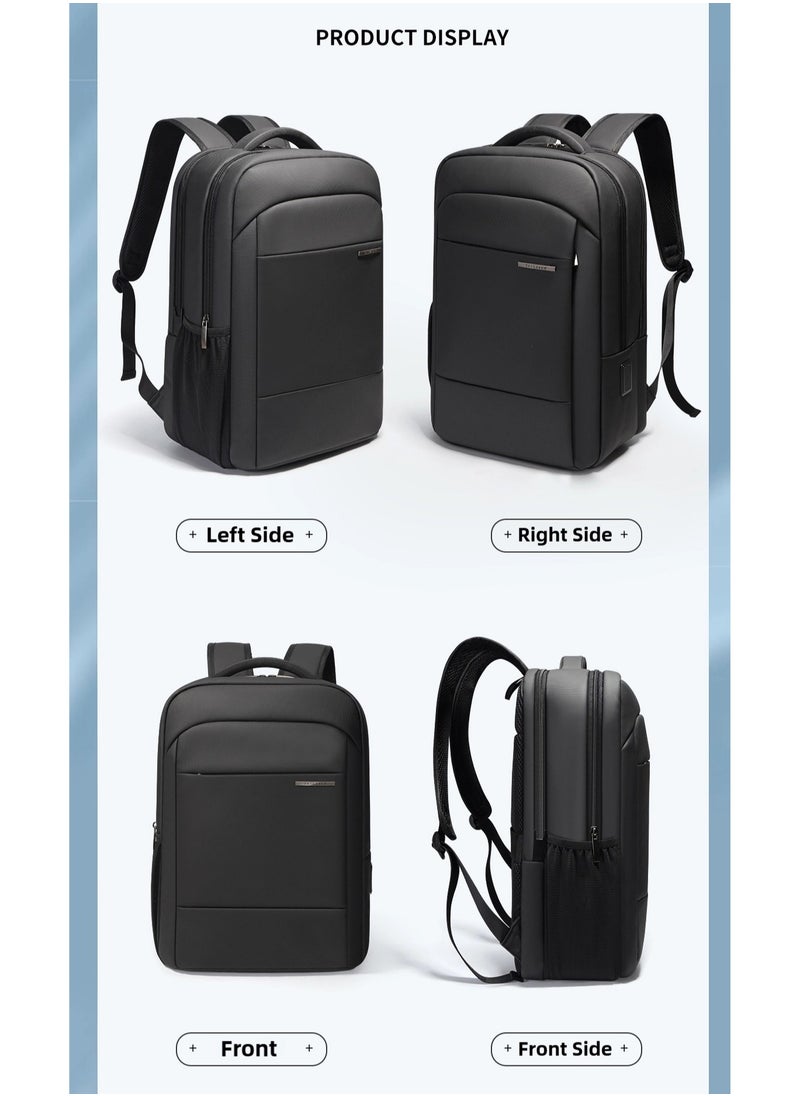 16 inch Waterproof Unisex Travel Backpack with USB Charging Port | Anti-Theft, Anti-Scratch Laptop Bag for Men, Women & Kids | Fits 16” Laptop Lightweight, Durable, Business & School Use Space Grey