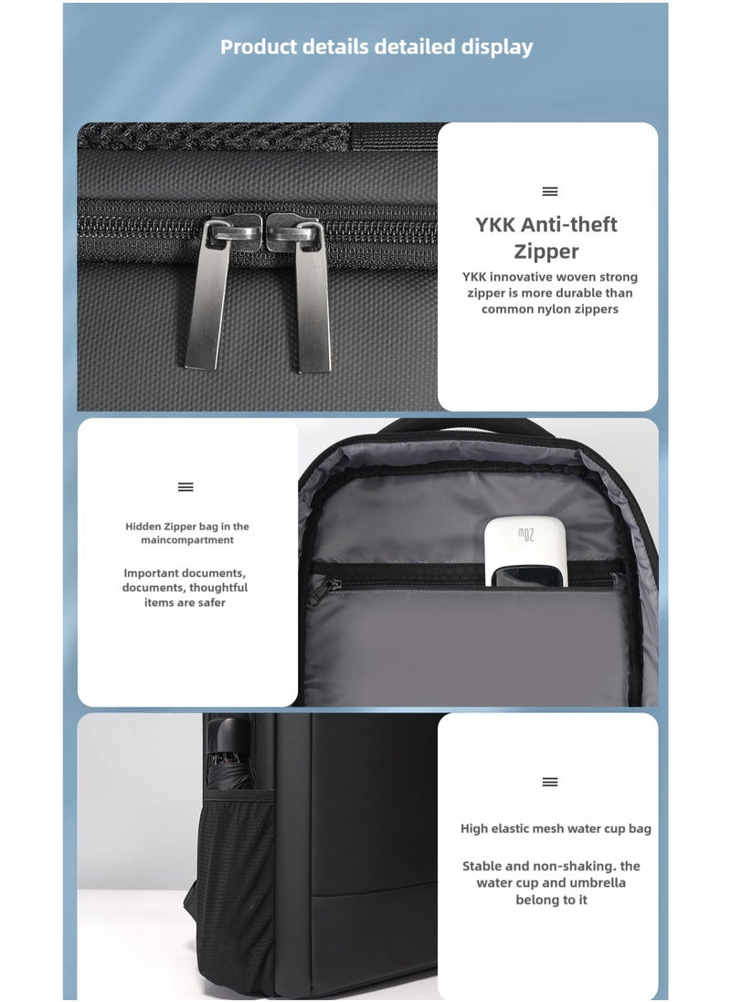 16 inch Waterproof Unisex Travel Backpack with USB Charging Port | Anti-Theft, Anti-Scratch Laptop Bag for Men, Women & Kids | Fits 16” Laptop Lightweight, Durable, Business & School Use Space Grey