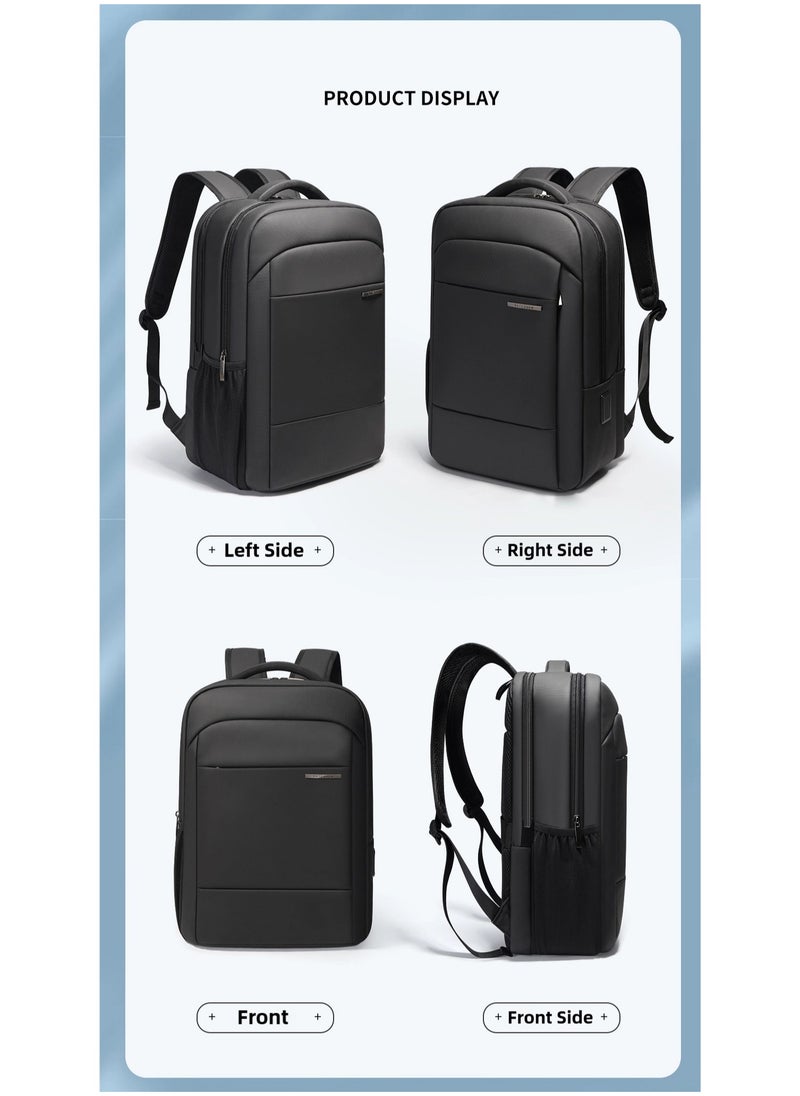 16 inch Waterproof Unisex Travel Backpack with USB Charging Port | Anti-Theft, Anti-Scratch Laptop Bag for Men, Women & Kids | Fits 16” Laptop Lightweight, Durable, Business & School Use Black