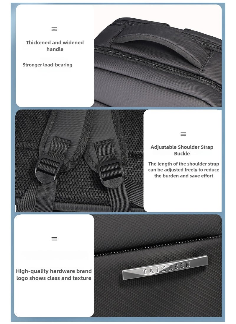 16 inch Waterproof Unisex Travel Backpack with USB Charging Port | Anti-Theft, Anti-Scratch Laptop Bag for Men, Women & Kids | Fits 16” Laptop Lightweight, Durable, Business & School Use Black