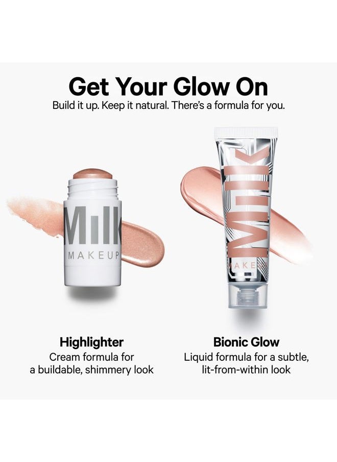 Bionic Glow Liquid Illuminator, Virtual (Luminous Peach) - 0.91 fl oz - Delivers Hydrating, Natural Glow for Face & Body - Blendable & Buildable - Weightless - Vegan, Cruelty Free