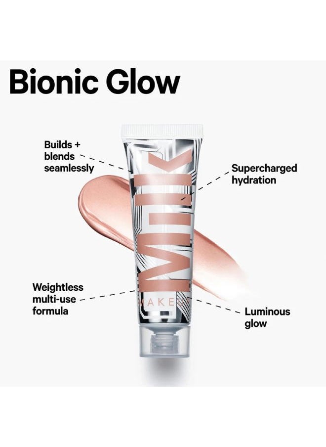 Bionic Glow Liquid Illuminator, Virtual (Luminous Peach) - 0.91 fl oz - Delivers Hydrating, Natural Glow for Face & Body - Blendable & Buildable - Weightless - Vegan, Cruelty Free