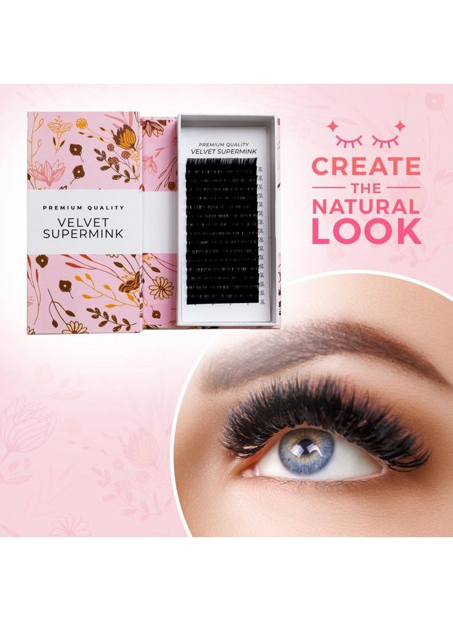 Super Mink Eyelashes Extensions - Multi Selections from 0.03 to 0.2, C CC D Curl, 7-15 mm Length Mixed Tray Silk Eyelashes, Individual Eyelash Extensions (7mm-15mm, 0.3 CC)