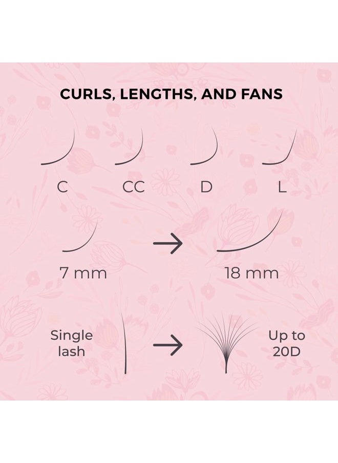 Super Mink Eyelashes Extensions - Multi Selections from 0.03 to 0.2, C CC D Curl, 7-15 mm Length Mixed Tray Silk Eyelashes, Individual Eyelash Extensions (7mm-15mm, 0.3 CC)
