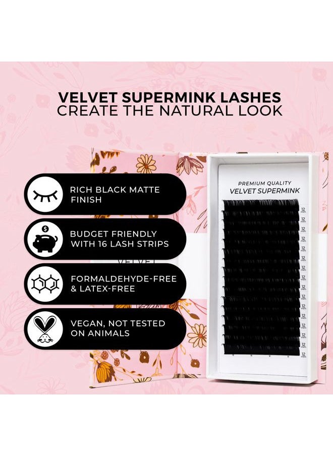 Super Mink Eyelashes Extensions - Multi Selections from 0.03 to 0.2, C CC D Curl, 7-15 mm Length Mixed Tray Silk Eyelashes, Individual Eyelash Extensions (7mm-15mm, 0.3 CC)