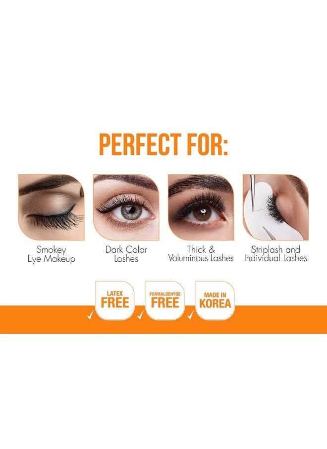 Brush-On Strip Lash Glue – Dark Tone, False Eyelash Adhesive with Precision Brush Applicator, Long-Lasting, Latex-Free Eyelash Glue, 0.18 oz