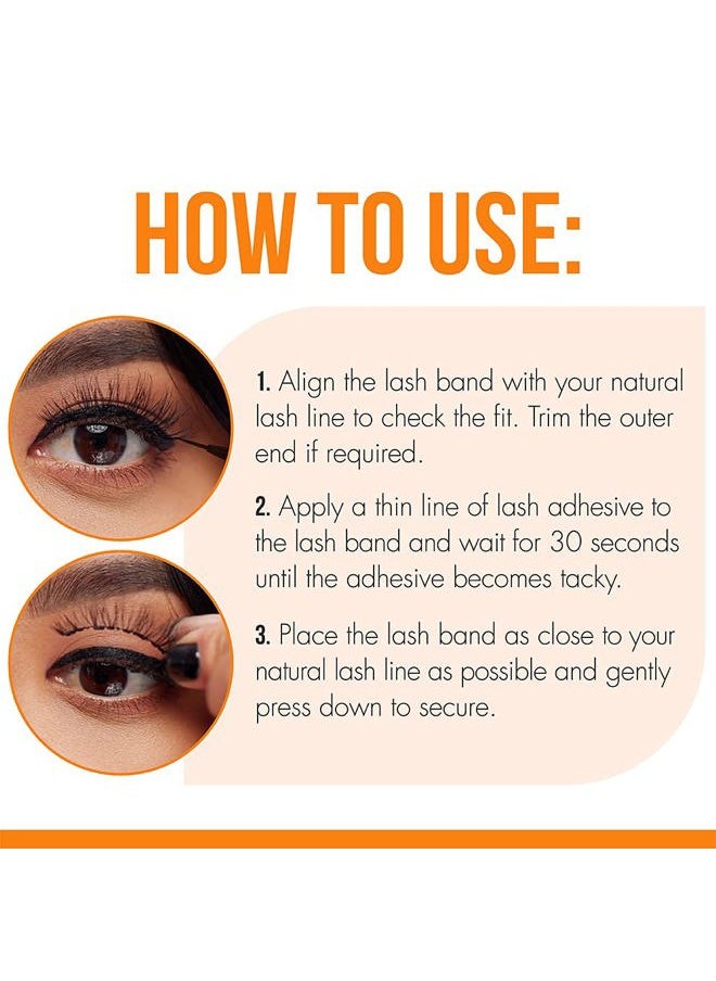 Brush-On Strip Lash Glue – Dark Tone, False Eyelash Adhesive with Precision Brush Applicator, Long-Lasting, Latex-Free Eyelash Glue, 0.18 oz