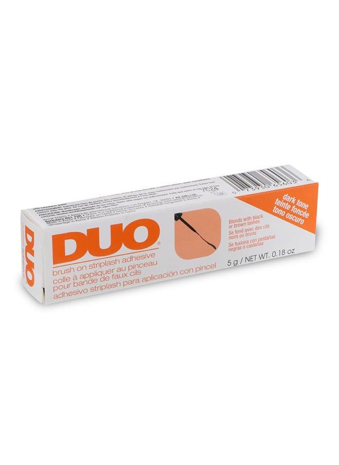 Brush-On Strip Lash Glue – Dark Tone, False Eyelash Adhesive with Precision Brush Applicator, Long-Lasting, Latex-Free Eyelash Glue, 0.18 oz